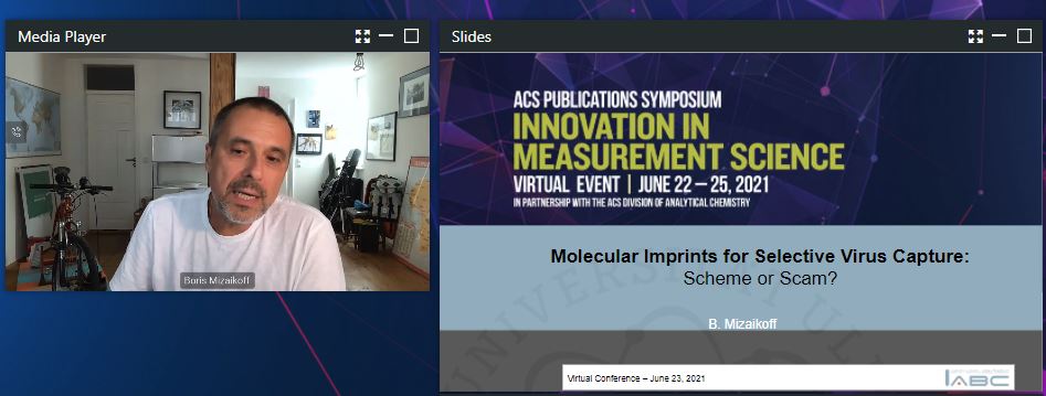 an_chem's tweet image. Our very own Boris Mizaikoff is our third speaker of the day at the #MeasurementScience Symposium. Hope everyone is enjoying his lecture on developing molecular imprints to selectively capture viruses.