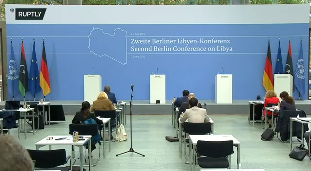 Ruptly's tweet photo. 2nd Libya Conference takes place in Berlin: Press conference
LIVE: https://t.co/XQSlyMluwX
#LibyaConference #Berlin #Germany #Libya https://t.co/Q2PX916cUa