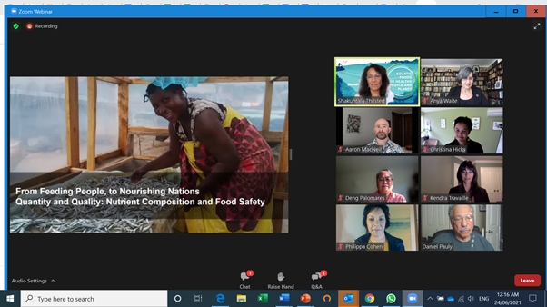 GillyLlewellyn's tweet photo. "From feeding people to nourishing nations. Moving from quantity to quality and recognising the many values of fish including fish nutrients" #FishNutrients #Worldfish with @trinidad1949 and Prof Daniel Pauly
@UBC @PipCohen @ChristinacHicks https://t.co/BLfmax2NEm