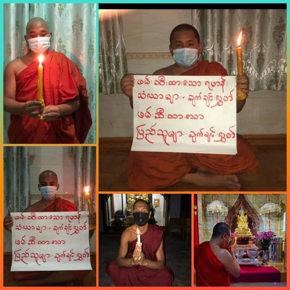 Daniel78037553's tweet photo. Monks from Various Monasteries prayed for Peace,Freedom of Myanmar and saftey of Citizens. 
#TogetherWithPDF 
#WhatsHappeningInMyanmar 
#June23Coup https://t.co/Nyxvf2QIuL