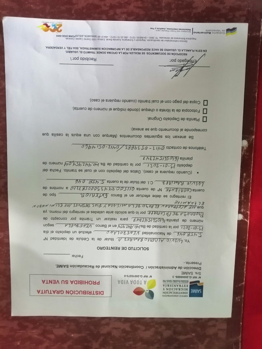 <a href="/VenezuelaSaime/">VenezuelaSaime</a> <a href="/saimeoficial/">Venezuelasaime</a> <a href="/SaimeResponde/">SAIME RESPONDE</a>. Esperando mi reembolso de los 100$ y hasta ahora nada. Oficina de Yaracuy nome da Respuesta.