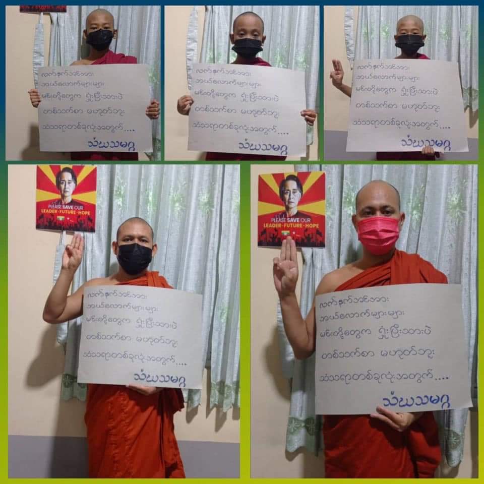 Daniel78037553's tweet photo. Monks from Various Monasteries prayed for Peace,Freedom of Myanmar and saftey of Citizens. 
#TogetherWithPDF 
#WhatsHappeningInMyanmar 
#June23Coup https://t.co/Nyxvf2QIuL