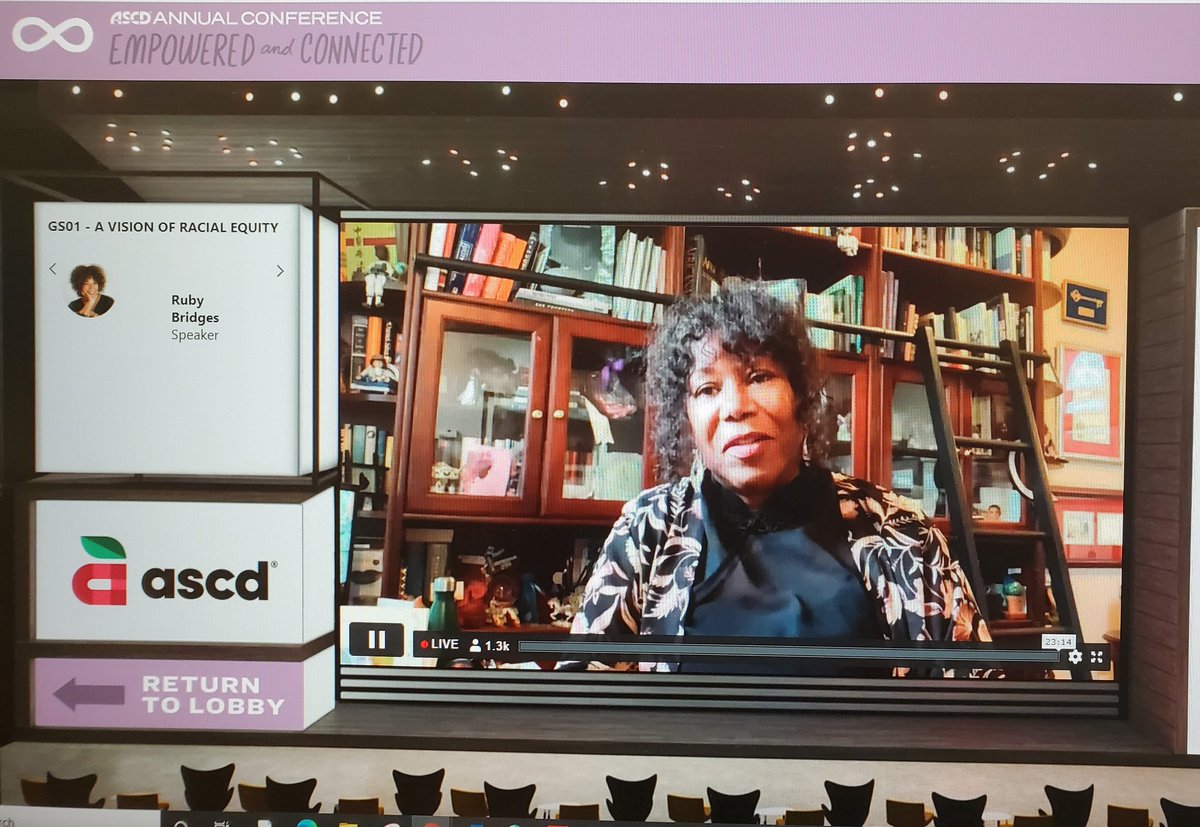 It doesn't get more impactful than listening to Ms. Ruby Bridges talk  about our role in education. Simply inspiring.