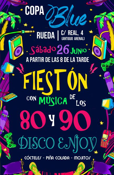 Próximl Sábado, nueva fiesta y nueva temática en Copa Blue de Rueda (Va). #discoenjoy21 #SeguimosTrabajando #FelizMiercoles #volvamosabailar #salimosdelpozosinayuda #quenotelocuenten #rueda #discoenjoy