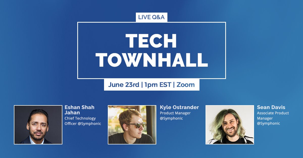symphonicdistro's tweet photo. 2021 has brought tons of enhancements to our technology. Don’t miss out on our upcoming #TechTownhall TODAY to learn more about our latest developments and upcoming features. RSVP here: https://t.co/JCxx8JHeSS https://t.co/fqvuUkbRhw