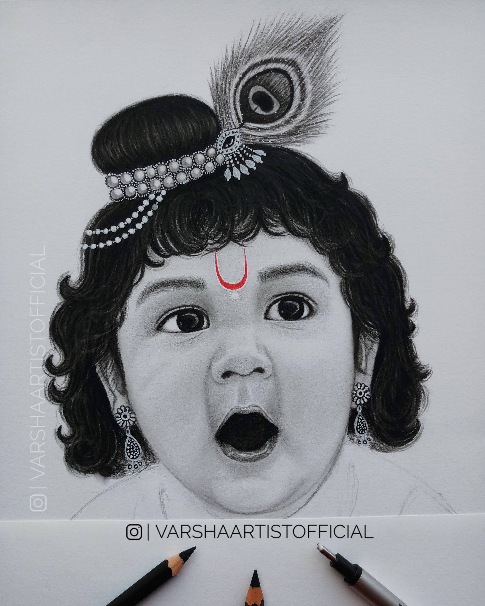 hakiarts  Realistic sketch A3 Cute Baby krishna     Like and  share Time taken 10 hours sketching pencildrawing graphite artline  krishna  Facebook