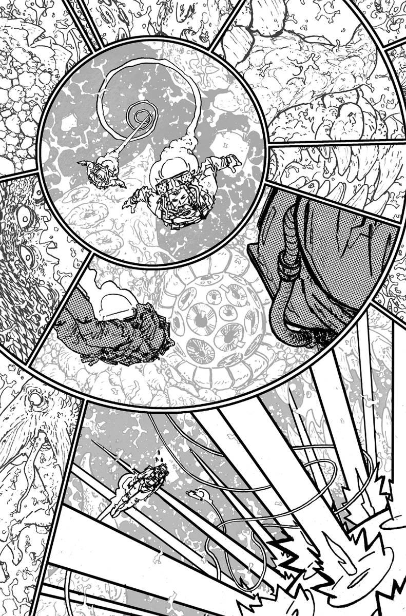 A few black and white pages from today's issue of Wasted Space :D 