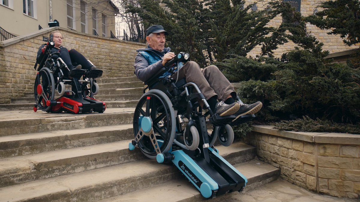 wheelstair's tweet photo. Our solution is a wheelchair add-on that allows you to traverse stairs and take longer walks by yourself
#wheelchair #mobility #disabled https://t.co/ctDYQn4BKA