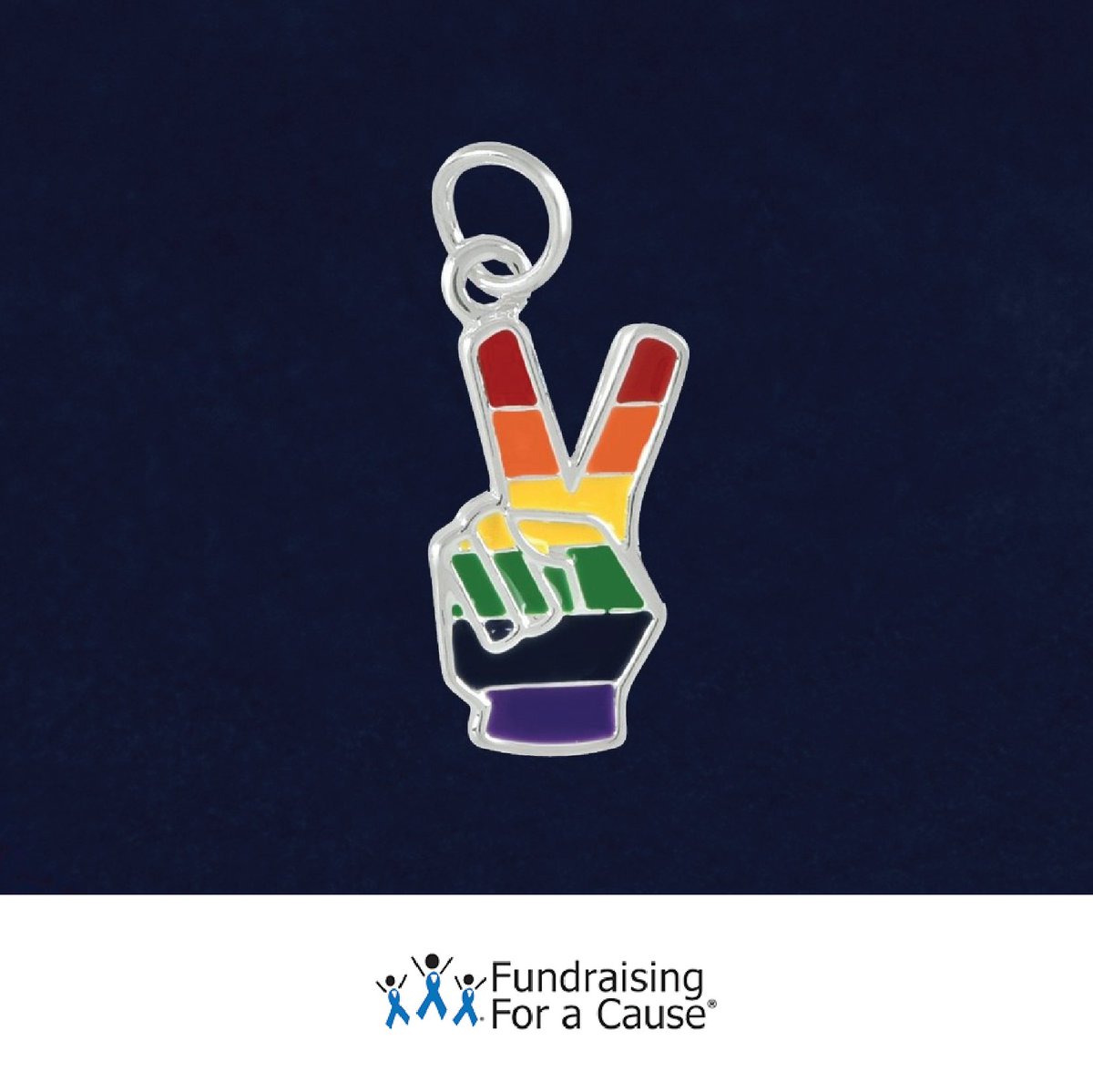 FundForACause's tweet photo. How Charming ✨ 

Show your pride this month with this adorable rainbow hand peace sign charm! This detailed accessory is wonderful for making your own LGBTQ jewelry! With that being said, be sure to get yours today! Only at Fundraising For a Cause! https://t.co/YFo5PCiZo9