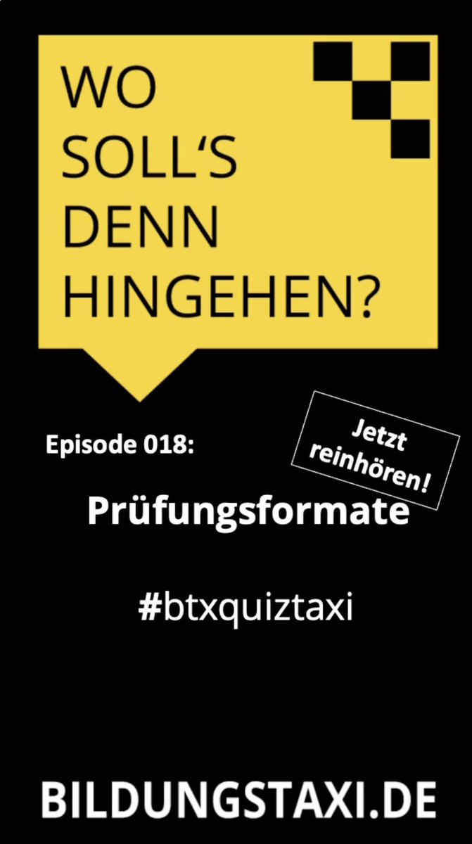Aktuelle Podcast-Episode zum Thema Prüfungsformate, DVD, eBook-Freebies, Berufspädagogik  und Lehrerblogs bildungstaxi.de/btx018 <a href="/AndreasEschbach/">Andreas Eschbach 👨‍💻</a> @DejanFreiburg <a href="/kollegialedu/">KollegialEDU</a> #twlz