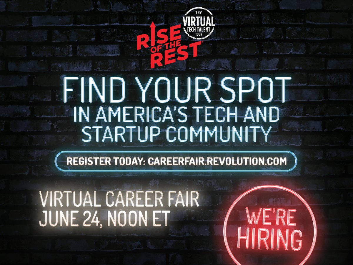 RiseOfRest's tweet photo. 📢Join us tomorrow for the #RiseofRest virtual career fair to share your qualifications with #startups across the country who are currently hiring! Learn more at https://t.co/eHUmbzDJv0 https://t.co/fiCtG2xH6S