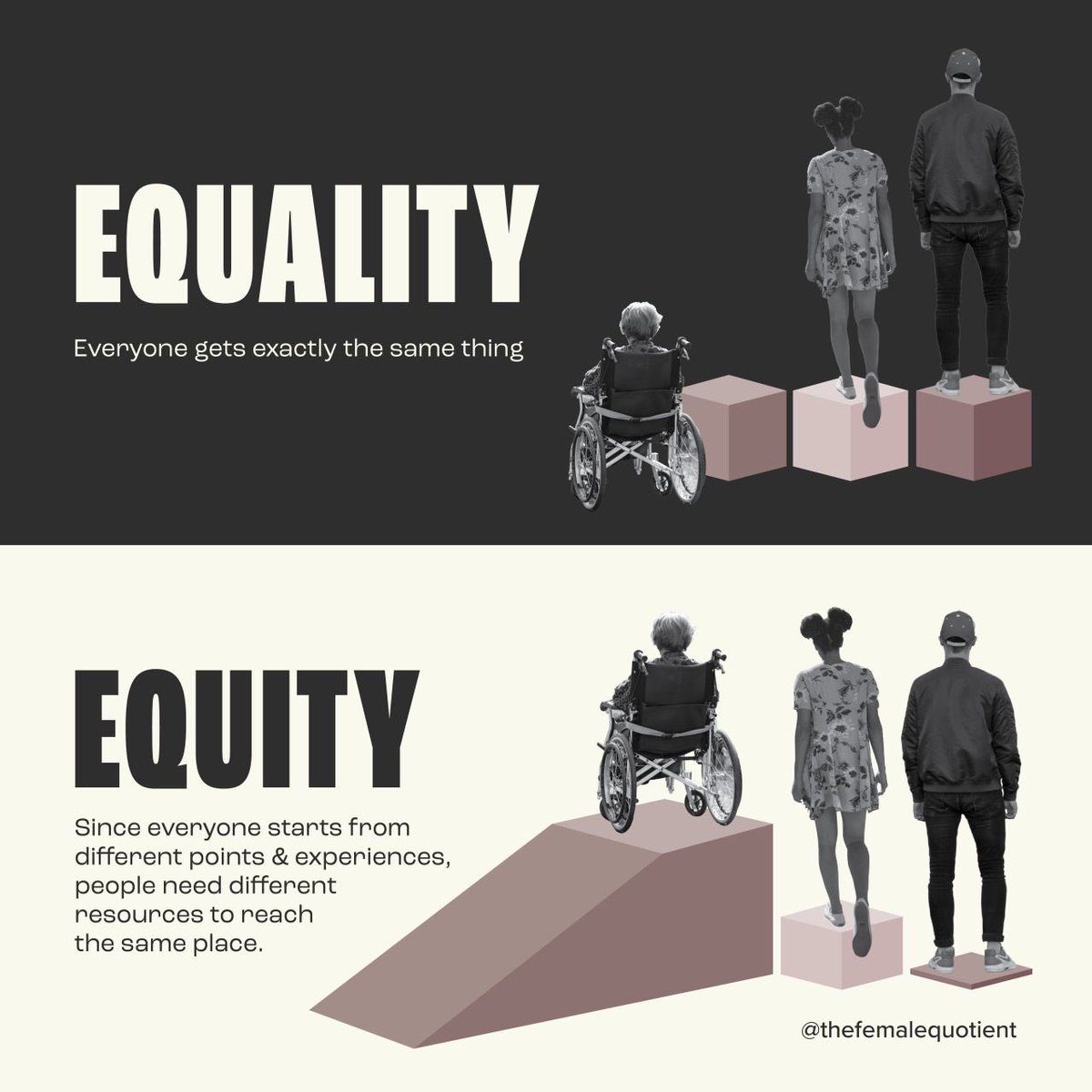 These two words look similar, but their meanings are VERY different. #JoyfulLeaders #equity #Equality