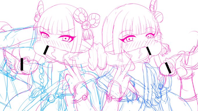 最近pixiv投稿できてないので投稿予定のヒノエ&ミノトちゃんをチラ見せです🥰 