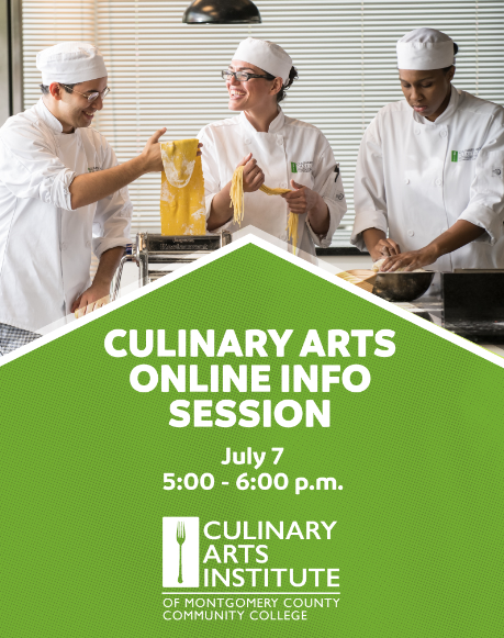 PAProStart's tweet photo. Join the Culinary Arts Institute of @mccc for an online info session on Wednesday, July 7 at 5 PM to connect with CAI Chef instructors &amp; administrators and learn more about CAI's culinary and baking &amp; pastry arts programs. Register: https://t.co/OlWdbEY4M8 https://t.co/p1C1Aa2flk