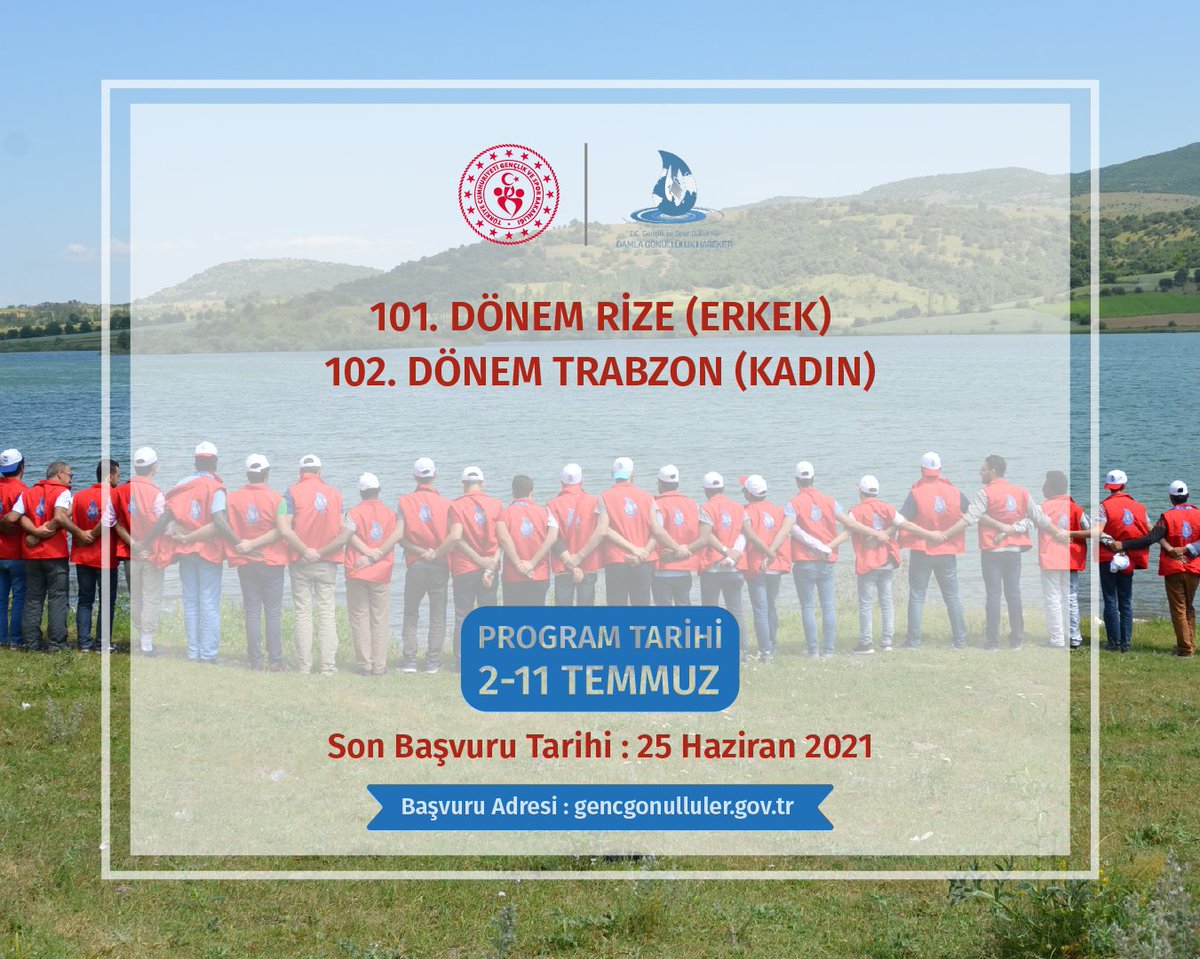 Biz Çok Heyecanlıyız!

Ulusal Damla Programları Başlıyor:

📌 Rize (Erkek)
📌 Trabzon (Kadın)

📅 Program Tarihleri: 02-11 Temmuz 2021
⚠️ Son Başvuru Tarihi: 25 Haziran 2021

#UluslararasıDamlaGönüllüleri