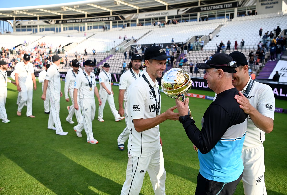 ICC's tweet photo. Proud moment for Gary Stead 👏

#WTC21 Final | #INDvNZ https://t.co/l35n7Hs9yu