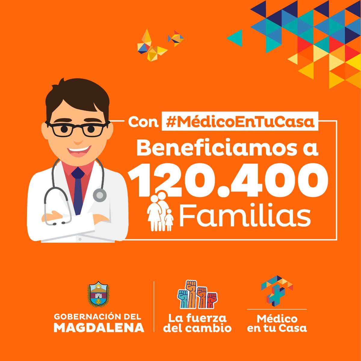 A través de #MédicoEnTuCasa se beneficiarán 850 mil personas en los 29 municipios del Magdalena, esto muestra que un cambio en la salud del departamento sí es posible gracias al doctor @carlosecaicedo por impulsar estos proyectos que siguen demostrando que le cambio es imparable