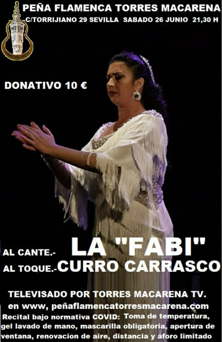 PTorresMacarena's tweet photo. Carteles del finde en Torres Macarena. El flamenco es en vivo y en directo pero si no puedes ir puedes conseguir un enlace para verlo en streaming en https://t.co/RYbfQOf9kh https://t.co/qlWiXfYpUD