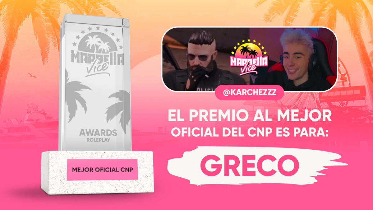 VocesDeMarbella's tweet photo. ¡Primer ganador de los #MarbellaAwards!

El ganador al premio como "Mejor Oficial Del CNP" es... ¡Greco Rodríguez!

¡Muchas felicidades @Karchezzz! https://t.co/DomXLz0ouU