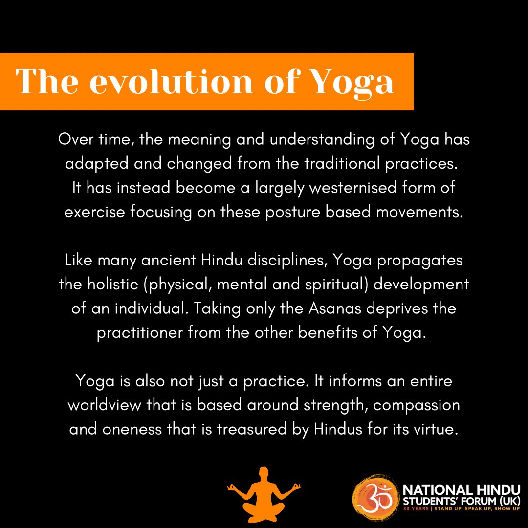 We encourage all our NHSF (UK) #Hindu societies around the country to spark conversations with their students’ unions and peers on how we can tackle the #appropriation of #Yoga together. 

#internationalyogaday