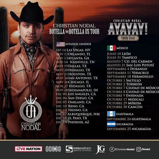 tvbus's tweet photo. #Espectáculos - El cantante #ChristianNodal se estará presentando el próximo 11 de septiembre en el WTC de Veracruz.
Nodal estará dando su tour 2021 por Estados Unidos, México. Guatemala Y Nicaragua.
#Noticias #TVBus https://t.co/9QrBbfi7cp