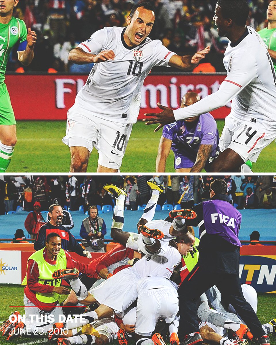 SportsCenter's tweet photo. 11 years ago today, Landon Donovan scored one of the most iconic goals in USMNT history 🔥 https://t.co/a5Sk8mjiQ3