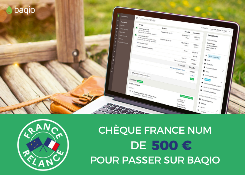 baqiocom's tweet photo. Plus qu'1 semaine pour profiter du chèque de 500€ ! Gagnez du temps &amp; facilitez votre quotidien en optant pour Baqio, logiciel de gestion commerciale spécialisé #vin et #alcool 🍷🥂🍻

➡️On vous dit tout sur notre blog https://t.co/fz5fSuDZPx

@lawinetech @VINSEO1 @FermeDigitale https://t.co/58K47dxoXm