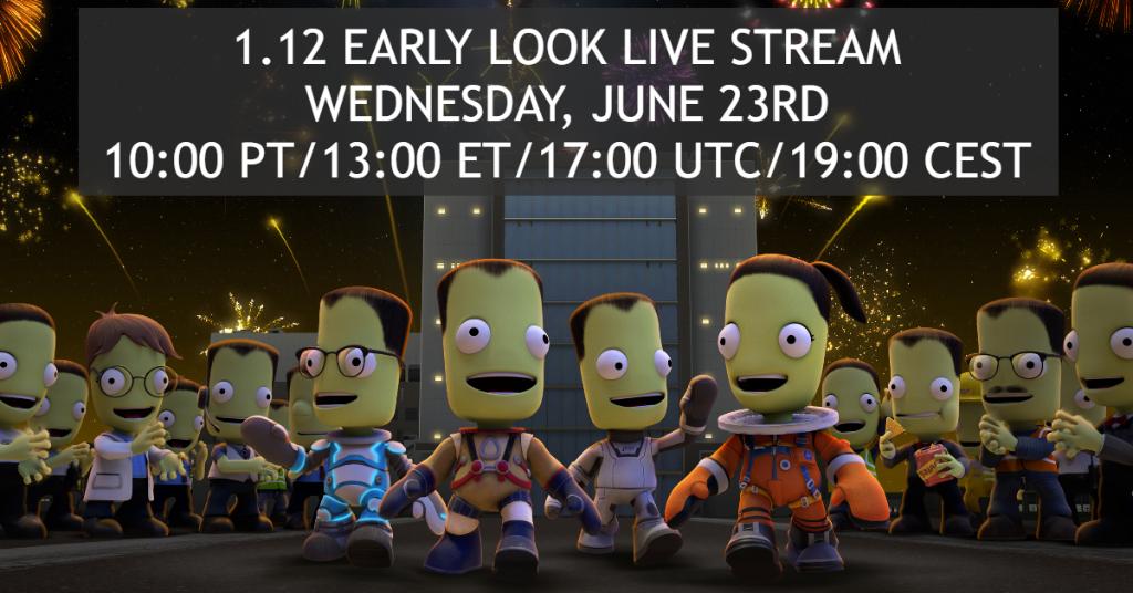 KerbalSpaceP's tweet photo. Get an early look at the upcoming 1.12 #OnFinalApproach PC update with @Giantwaffle - today at 10:00 PT/13:00 ET/17:00 UTC/19:00 CEST.

Have a question? KSP devs will be joining the stream to provide answers! https://t.co/GudIc7Imk3 https://t.co/RucIKuNH9k