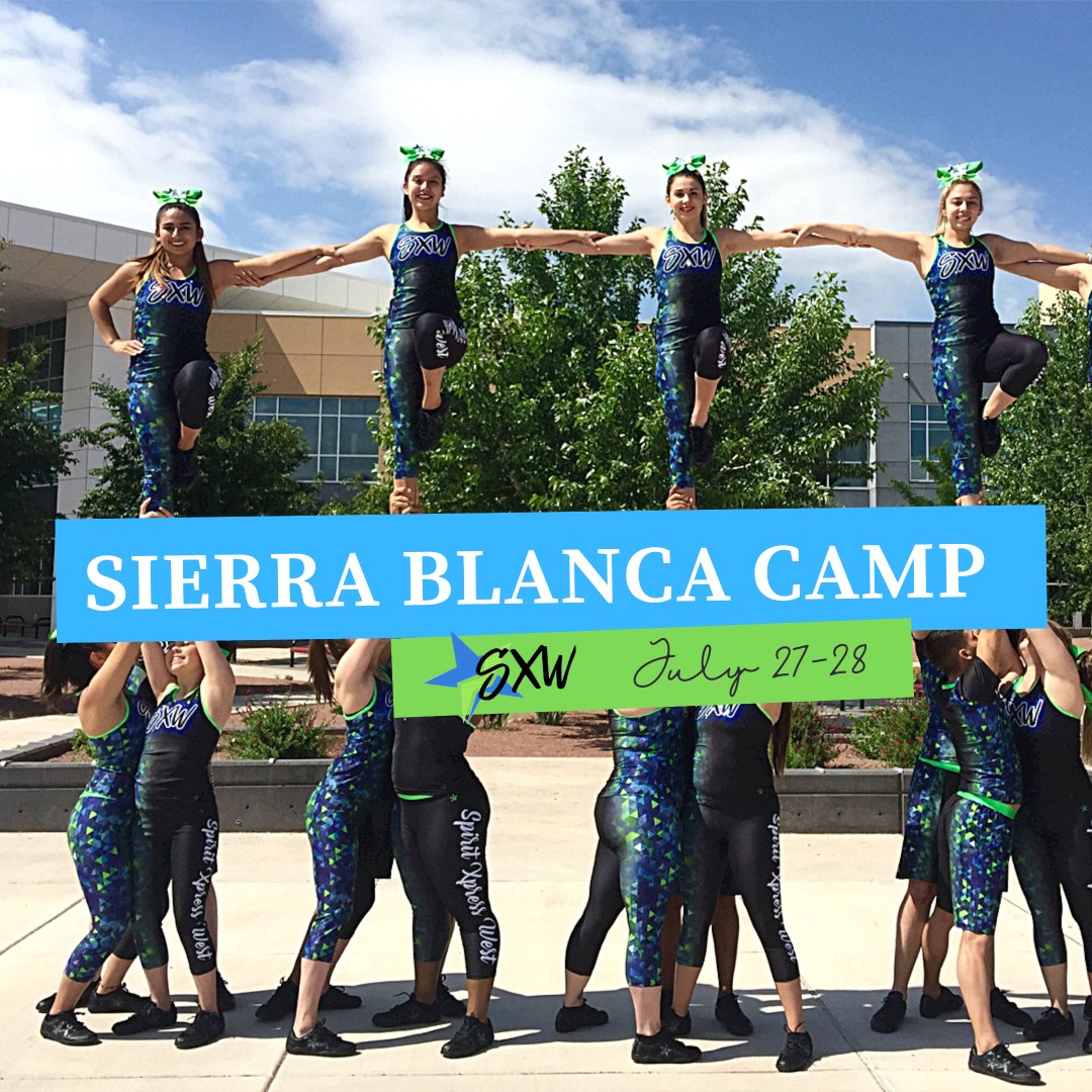 Calling all New Mexico teams! 📣 Have you signed up for camp? Join Spirit Xpress West for summer camp at Ruidoso High School on July 27-28. We offer elite cheerleading instruction at affordable prices. Call today or visit our website to sign up for camp.⁠ spiritxpresswest.net/summer-camp