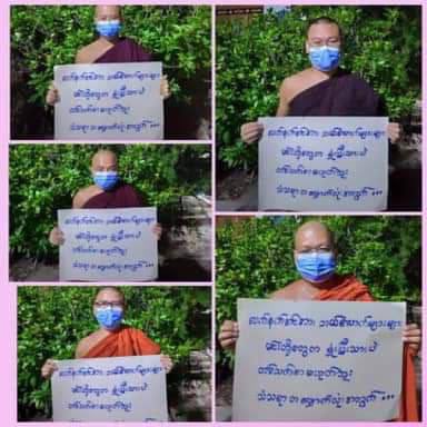 Prayer service of Mora Sutta and Metta Sutta by buddhist monks for the freedom and peace of Myanmar people continued as usual. #TogetherWithPDF #June23Coup  #WhatsHappeningInMyanmar