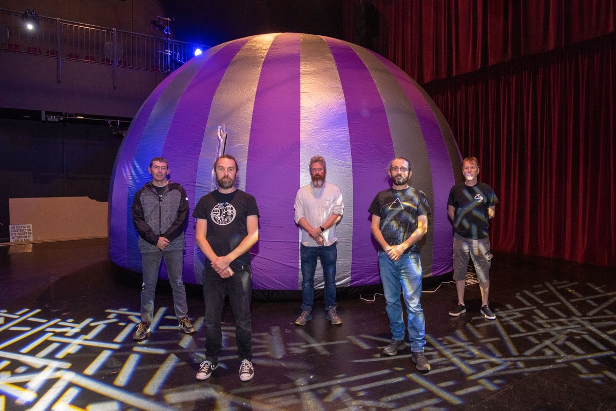 nwrc_college's tweet photo. NWRC lecturers James McGarrigle and Tony Talbot were today making preparations to showcase Psychlorama, a unique 360° dome projection, the first of its kind in NI. This sold out show is a collaborative project between @UlsterUni, @QUbelfast, @MovinMusicAdmy and @Celtronic. https://t.co/43rh8dGaI2