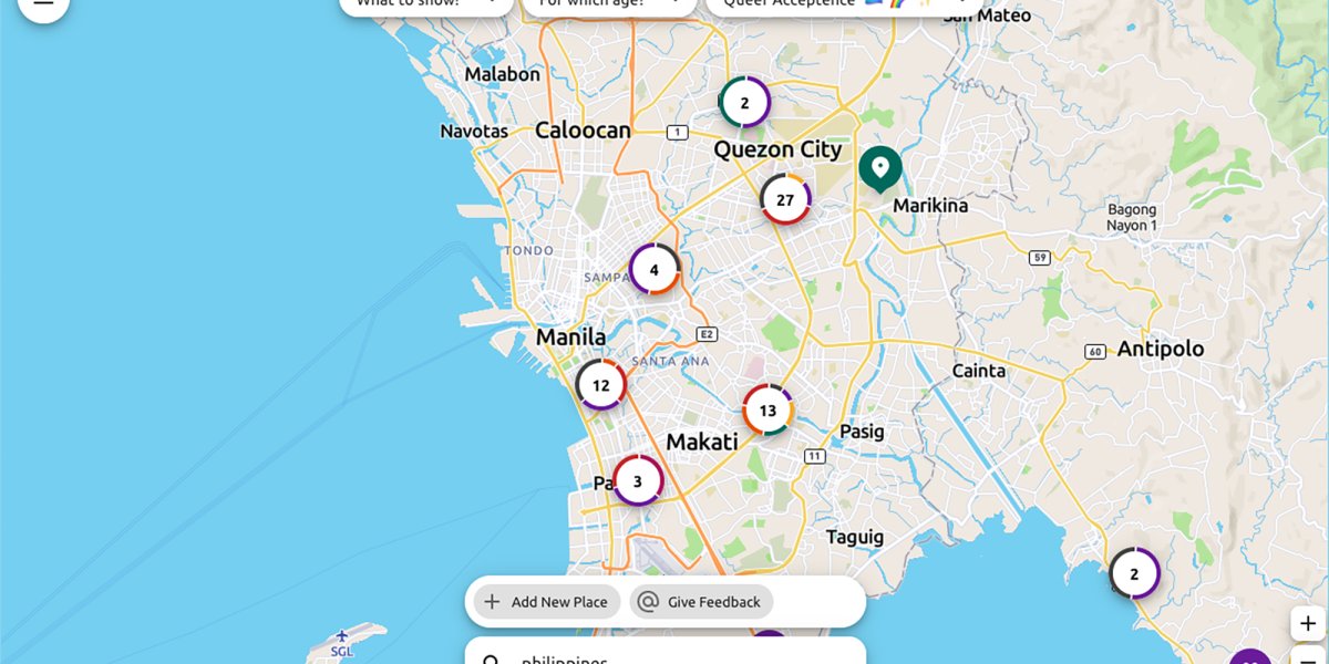 Mapbox's tweet photo. Great story from @awscloud about how @thomas_roses teamed up with the #openstreetmap community in the Philippines and beyond to create QueerMap: https://t.co/sYVuLa2XMD @qiekub @mapbeks #queermap #osmphilippines #PrideMonth https://t.co/HH6Bu96dGb