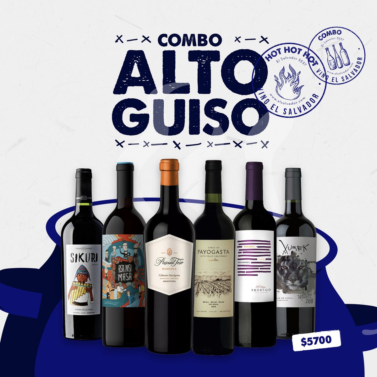 Temporada alta de platos calentitos. 🔥 Elegimos 6 ricos Tintos ideales para acompañar los platos de estas épocas y disfrutar de diferentes varietales de distintas zonas a un precio increíble.

Entrá a bit.ly/2SZIGR9 y conseguí tu combo.
