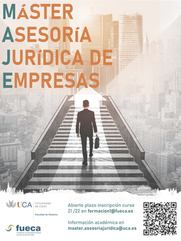 La Universidad de Cádiz ofrece el próximo curso este Máster que te permitirá proyectar tu carrera profesional en el ámbito específico del asesoramiento jurídico-empresarial.