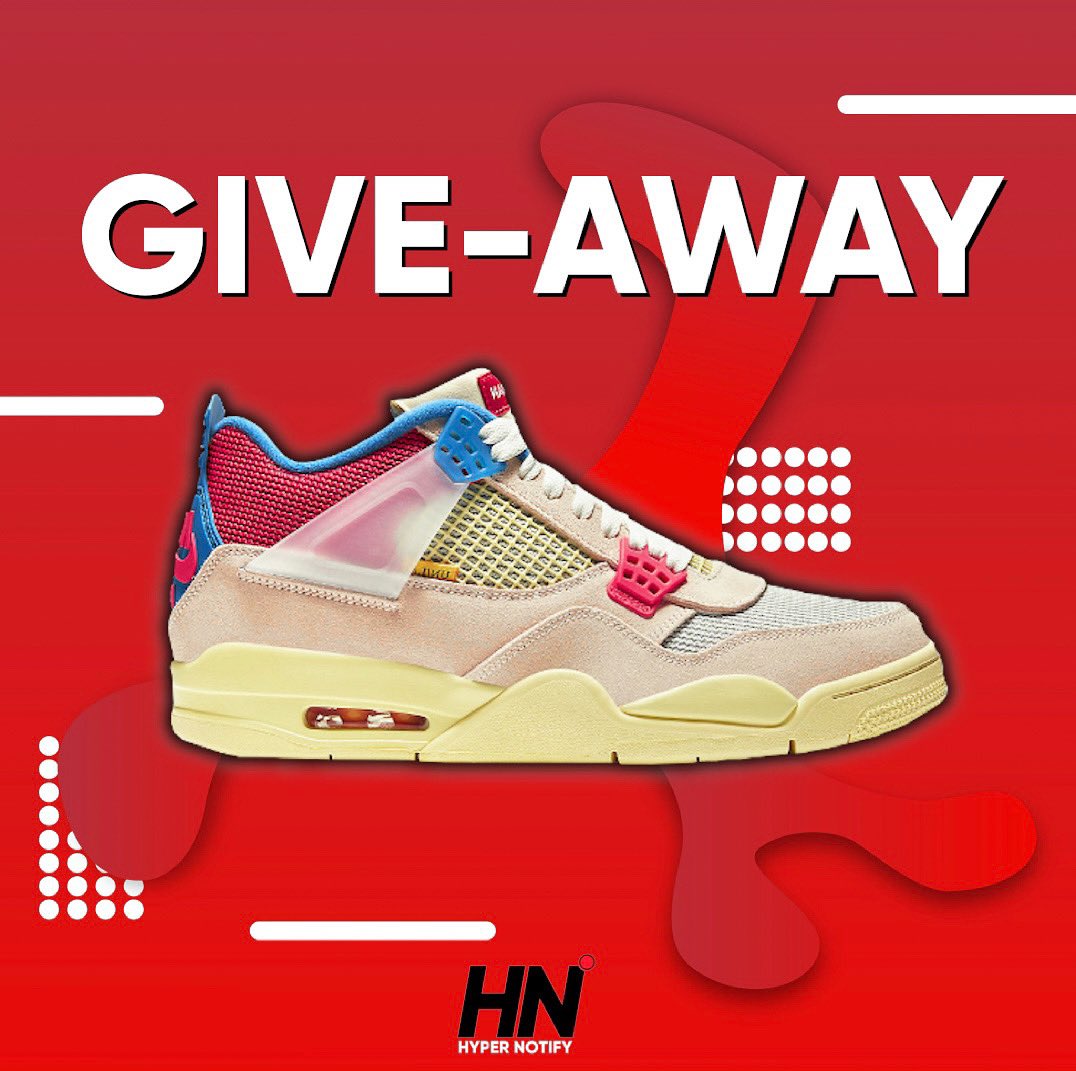 Hyper_Notify's tweet image. 🚀 #GIVEAWAY TIME 🚀

To celebrate the launch of our Cook-Group, we are giving away a pair of the Union LA x Air Jordan 4 Retro ‘Guava Ice’ to one lucky participant in their size!

❗️TO ENTER❗️
—————————
1.Follow @hyper_notify
2.Retweet this post!

Winner selected July 1st!