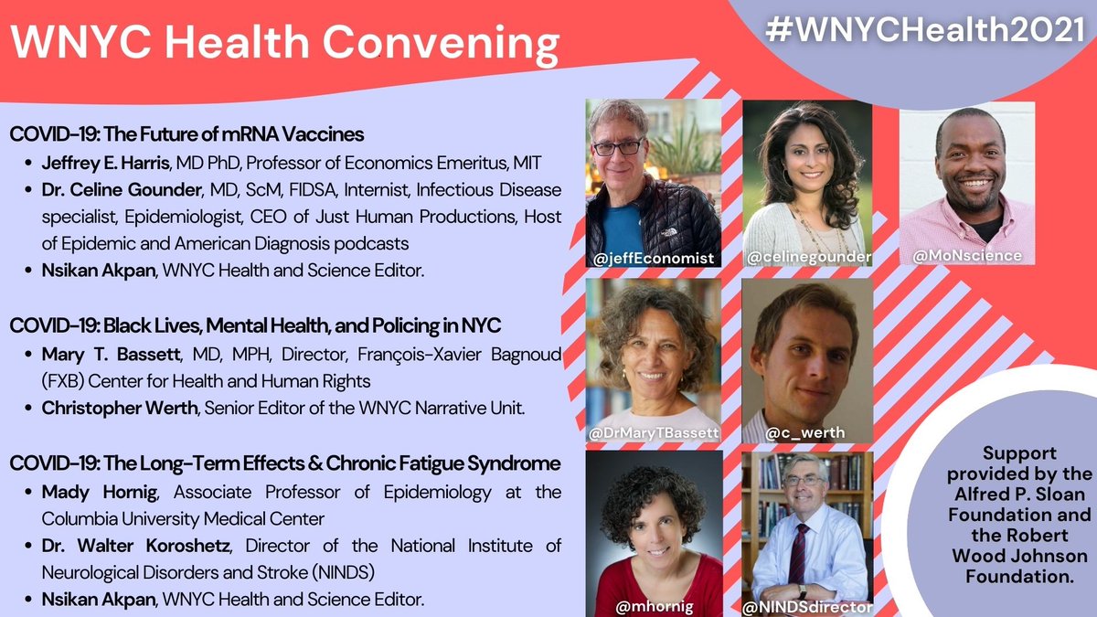 #WNYC to hold panel to discuss long covid syndrome.  Will present update on the NIH RECOVER research initiative. nih.gov/about-nih/who-…