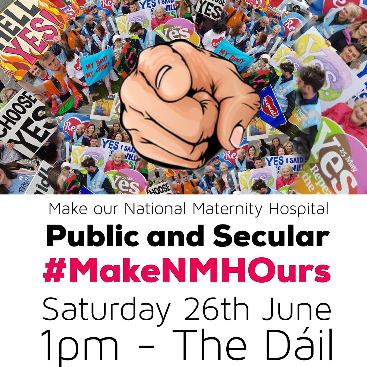 Repealers We Need You!
Hope we'll see you in all your colourful &amp; powerful glory at 1pm, on Saturday 26th June at The Dáil to demand a #PublicAndSecular National Maternity Hospital 
#MakeNMHOurs