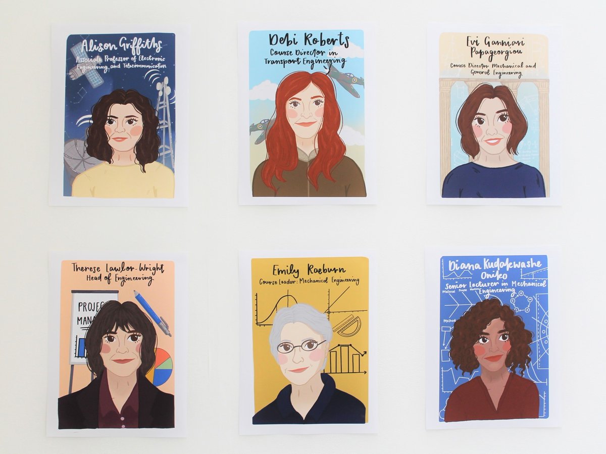 We love these illustrations by student Orla Fielder celebrating our very own Women in Engineering @EngStaffs @StaffsUni and their diverse areas of work! A reminder that there’s a huge variety of careers for young females looking to go into Engineering #INWED21 #EngineeringHeroes