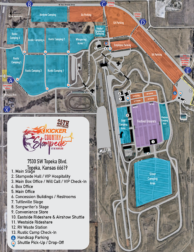 Topeka_Police's tweet photo. Country Stampede Exit Traffic Routes

Significant traffic is expected in south Topeka near Heartland Motorsports Park Thursday through Saturday as two major events coincide. 

The highest traffic volume is anticipated from 4 pm – 5 pm and 11 pm – 12 am all three days. (1/3) https://t.co/Ufpw87Wkkq
