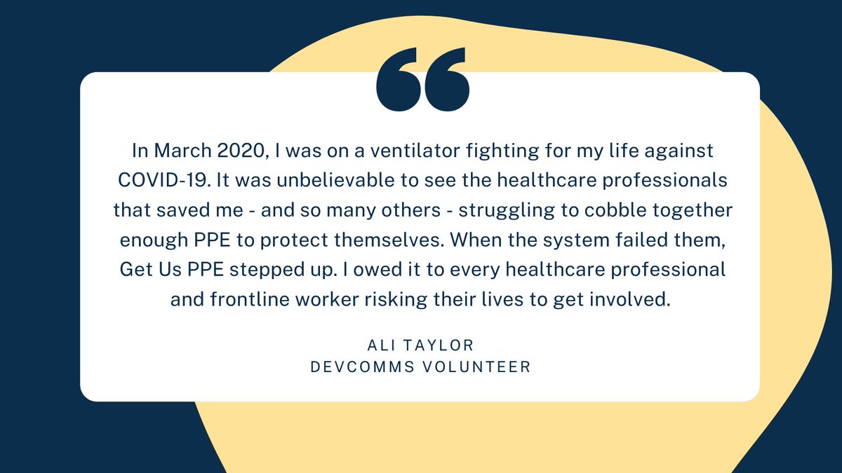 "There is nothing more powerful than humans helping humans." - Ali Taylor, DevComms Volunteer and COVID-19 survivor.