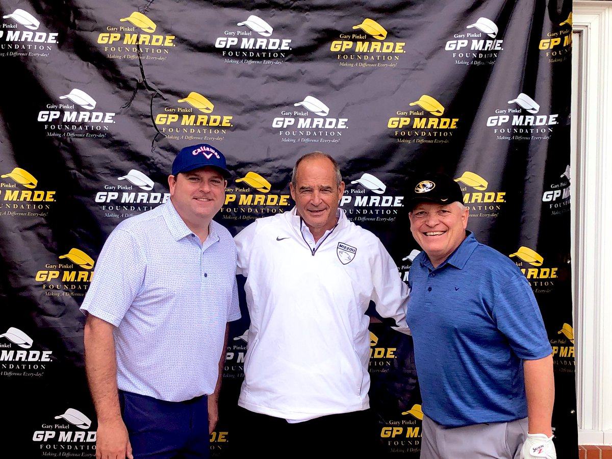LathropGPMCons's tweet photo. Lathrop GPM Consulting proudly sponsored a team in yesterday’s GP Made Foundation Golf Charity Event.  Heath Clarkston and Doug Nelson in photo with Coach Gary Pinkel.   Learn more about the great things happening with Coach Pinkel’s foundation at https://t.co/AgWhTcd2Hg https://t.co/VLbR47R5CS