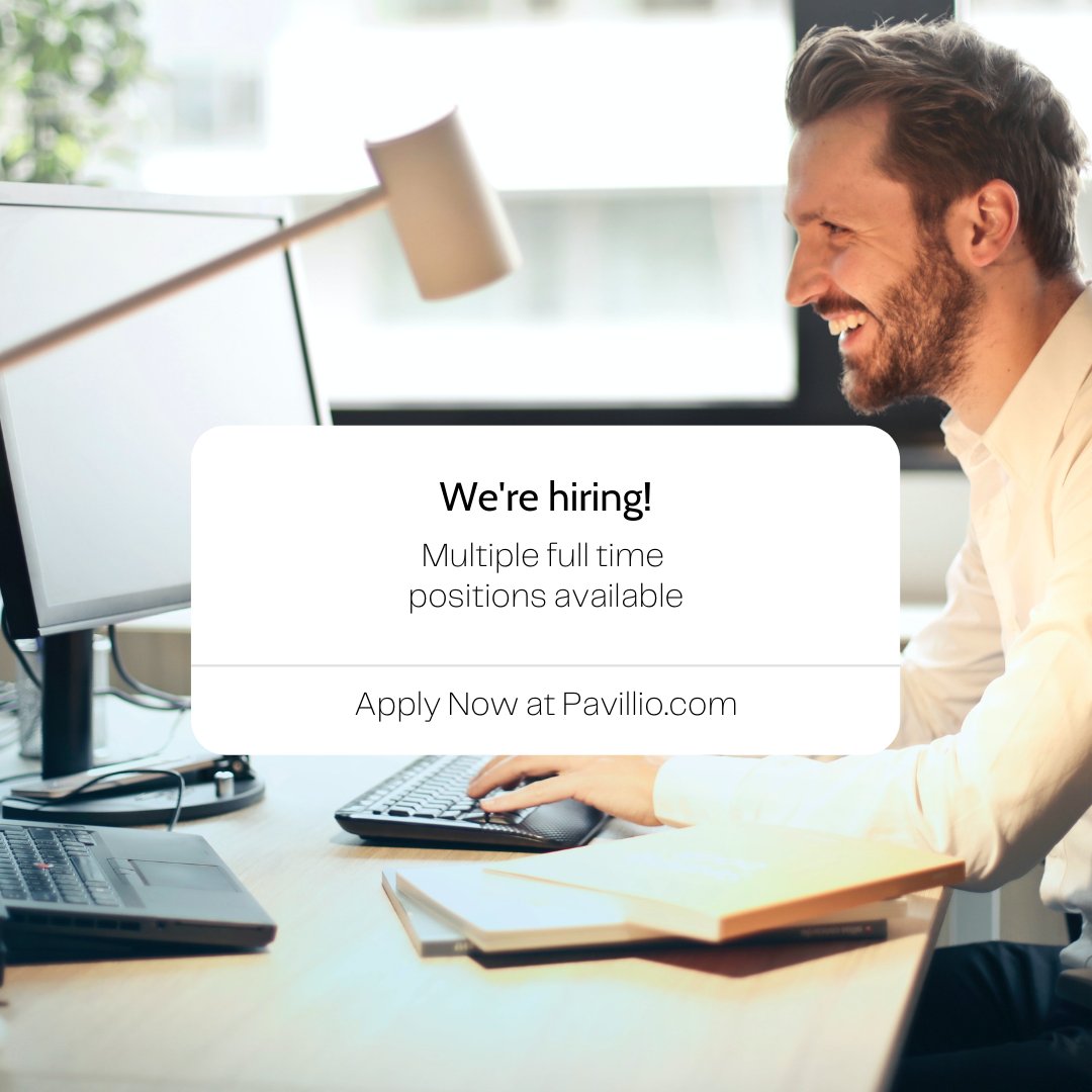 CasheSoftware's tweet photo. Pavillio is hiring passionate people to join our team. From billing specialists to inside salespeople, we have multiple positions open now and urge you to apply! You'll enjoy perks and benefits and an uplifting team that's got your back. 

Learn more: https://t.co/ndTccyUZKL https://t.co/KAIItwGh91