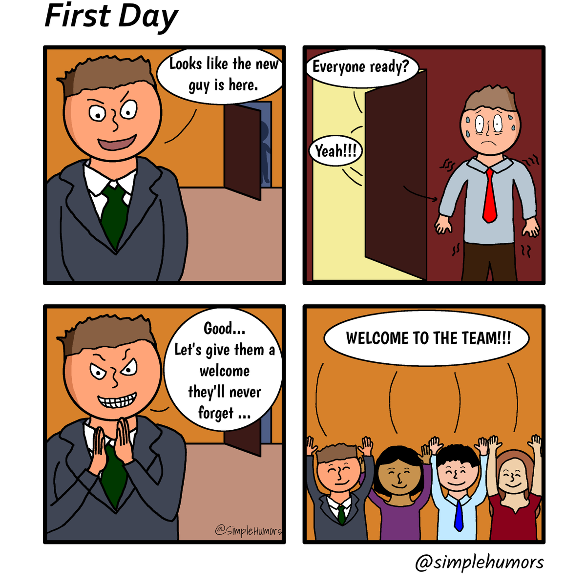 SimpleHumors's tweet photo. I started my internship three weeks back, but to celebrate I decided to draw this wholesome work comic 😊

#art #cartoon #comics #drawing #humor #simple #SimpleHumors #webcomic #webcomics #originalcomic #work #workcomic #workcomics #wholesomework #wholesome #wholesomememes https://t.co/7mf2LULGlH