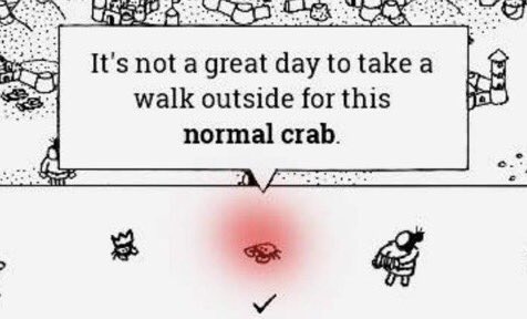 There is a crab in Hidden Folks (2017, Mobile, PC/Max, Switch)