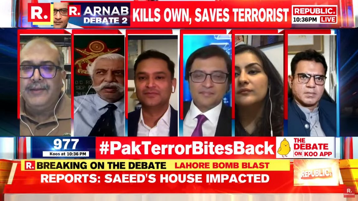 republic's tweet photo. #PakTerrorBitesBack | The moment you enter anywhere near that area, there's close scrutiny. For someone loitering around there on a bike... This guy (Hafiz Saeed) has security like even the Pak President doesn't have: Sushant Sareen, Senior Fellow, ORF https://t.co/RZHKU3wOei https://t.co/2uCYPKsAJs