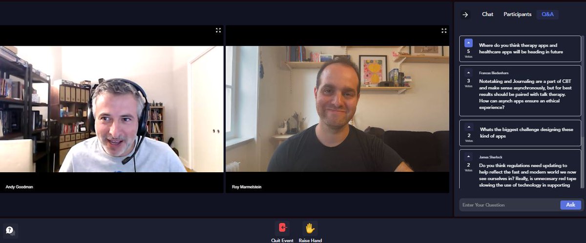 Andy Goodman with "Textual Healing" talk tackles mental health / cognitive therapy apps #MentalHealth #inspirational #addc #loveit w/<a href="/marmelroy/">Roy Marmelstein</a>