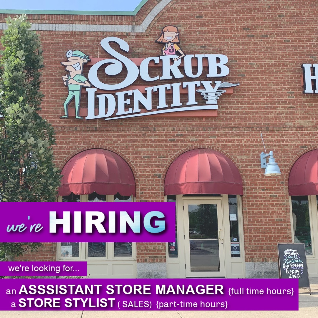 ScrubIdentity's tweet image. We're Hiring a :⁠
⁠
FULL-TIME ASSISTANT Store Manager⁠ and a
PART-TIME Sales Associate ⁠
⁠
with a Positive Mental Attitude... We need a Customer Service Guru with a LOT of Personality!⠀⠀⁠

Please send your Resume AND Cover Letter to : scrubs@scrubidentity.com ⠀⠀ ⁠