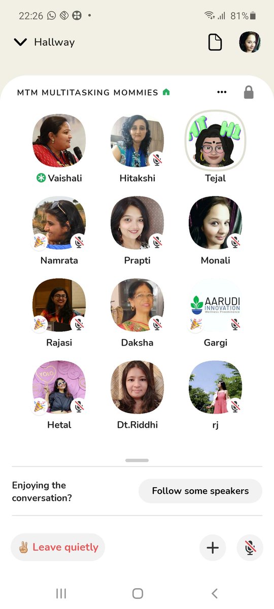 Monali2177's tweet photo. What a Room Absolutely spectacular discussion by super women of #MTM community look forward for splendid discussion in days to come ..@socialvaishali true example of #Narishakti https://t.co/4NJYS6mPB7