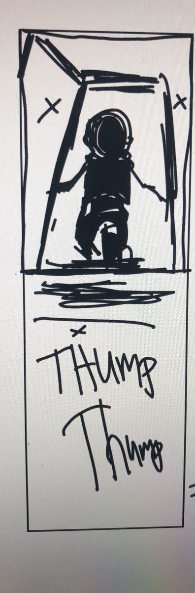 Sketch vs Final panel 
#makingcomics 