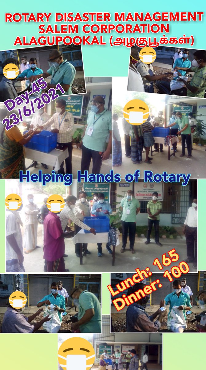 DrTholkappia's tweet photo. @CMOTamilnadu @WHO
@MRKPaneerselvam @salemcorpn
@Rotary @Udhaystalin
#rotarydisastermanagement #salemcorporation #helpinghandsofrotary #alagupookal #Studentsware
Day-45 25/6/2021
Committing Our Service... Continuing Our Support... Together We Can...
@Kalaignarnews https://t.co/th2O05SMW1